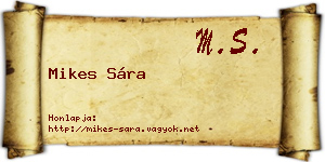 Mikes Sára névjegykártya